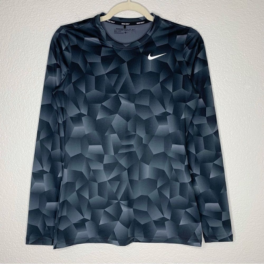Nike Dri-Fit UV UPF 40+ Long Sleeves Print Women’s Golf Top, Sz Small